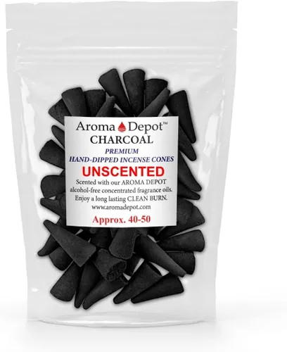 Conos de incienso de carbón sin perfume de 1 pulgada (aprox. 40-50) - Conos de incienso lisos para mezcla de fragancias personalizadas y quemadores
