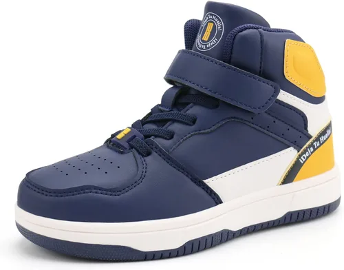 brooman Zapatos de baloncesto para niños, tenis de caña alta para niñas, zapatos de escuela, zapatos deportivos para correr