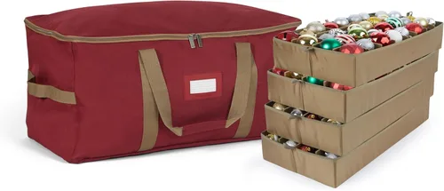 Miniatura 74 de Covermates Keepsakes Bolsa de almacenamiento ajustable para adornos, poliéster resistente, separadores acolchados y bandejas FlexGrid, organizador