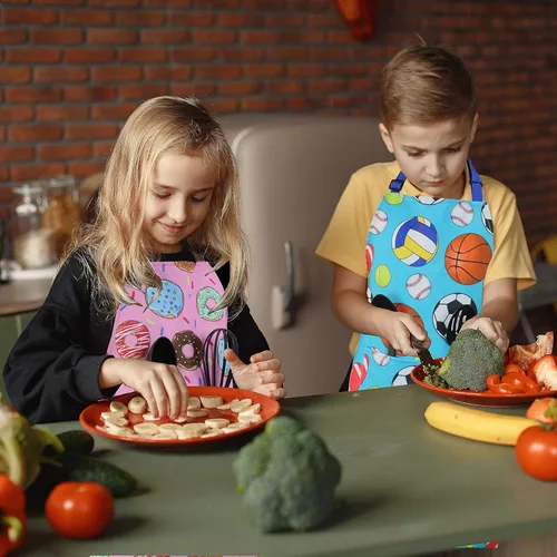 Miniatura 6 de Delantal para niños - cocina, jardinería, artista, pintura, limpieza, horneado, cerámica, chef, cocina, regalo para niños, niñas Balón deportivo