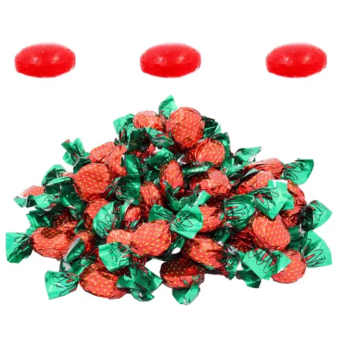 Miniatura 4 de The Dreidel Company Caramelos Bon Bons con sabor rellenos de fresa, envueltos individualmente en diseño de envoltura de fresa