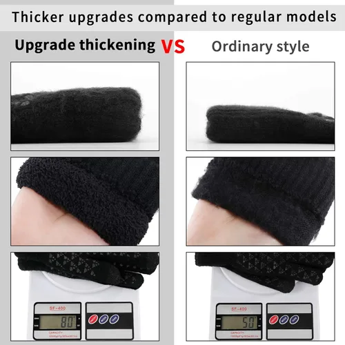 Miniatura 4 de Achiou Guantes de invierno para hombres y mujeres, guantes para pantalla táctil, gel de silicona antideslizante grueso mejorado, forro térmico