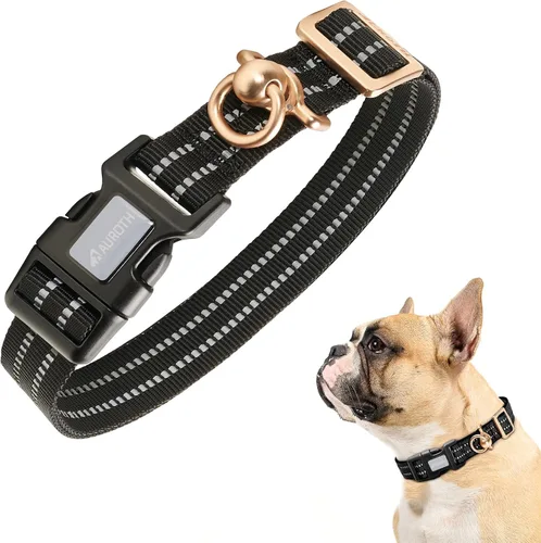 Miniatura 17 de Collar de perro Auroth para perros medianos y grandes, collar de perro reflectante, collares de perro de nylon suave ajustables con resistente army