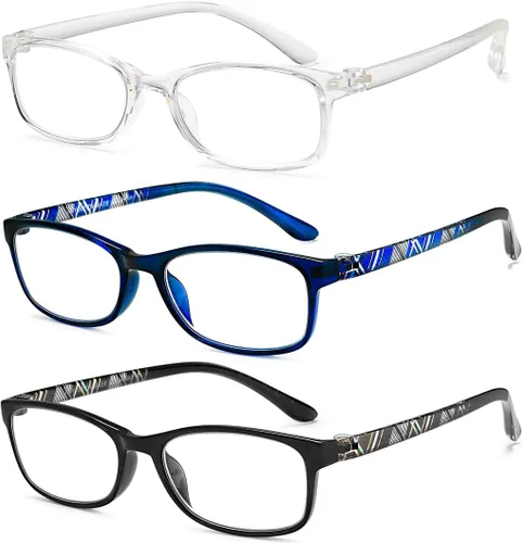 Miniatura 2 de EYEURL Lentes de lectura para mujeres y hombres, bloqueo de luz azul, 0.00 anti fatiga ocular, TR90 lentes de marco rectangular ultraligero