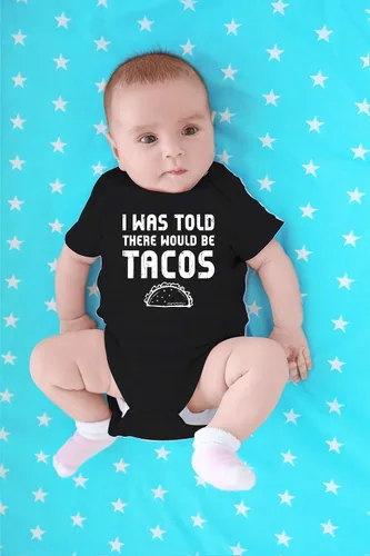 Miniatura 8 de CBTwear Body de bebé con texto en inglés "I Was Told There Would Be Tacos" - Lindo mameluco de humor unisex para recién nacidos