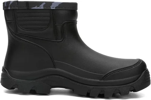 Miniatura 5 de Enelauge Botas cortas impermeables para hombre, calzado de lluvia de goma antideslizante