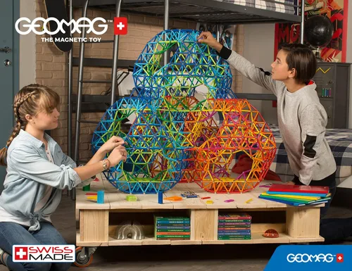 Miniatura 7 de Geomag Masterbox - Juguetes magnéticos para niños a partir de 8 años, 248 imanes educativos azules para niños, bloques magnéticos, azulejos