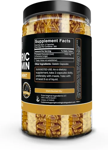 Miniatura 2 de Pure Original Ingredients Curcumina de cúrcuma 730 cápsulas sin magnesio o rellenos de arroz, siempre puro, laboratorio verificado