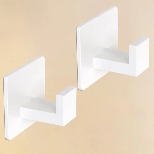 Miniatura 9 de VAEHOLD Ganchos adhesivos para toallas, ganchos de pared de servicio pesado de aluminio negros para colgar abrigo, sombrero, toallas, batas, ropa