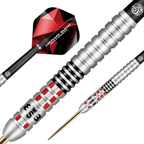 Miniatura 2 de Shot! Punta de acero para dardos, Michael Smith Achieve Match (0.74 oz/0.78 oz/0.81 oz/0.85 oz/0.88 oz/0.92 oz), 90% barril de tungsteno