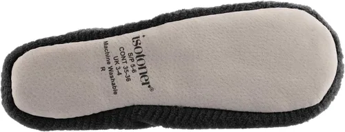 Miniatura 3 de Isotoner - Pantuflas de microfibra con patrón de chevrón para mujer con suela de ante y absorción de humedad para mayor comodidad