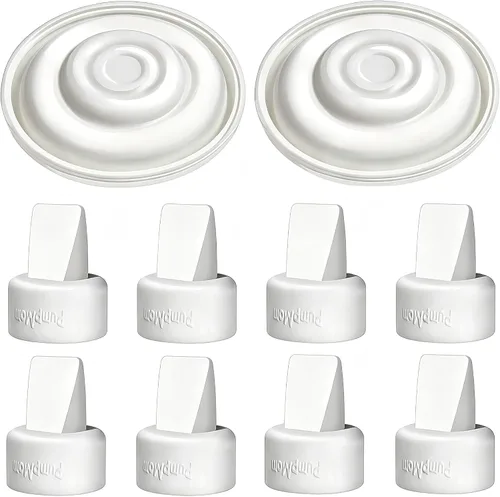 PumpMom-us Piezas de extractor de leche, 8 válvulas de pico de pato y 2 membranas de silicona para extractores de leche Spectra S2, S1 y 9 Plus,