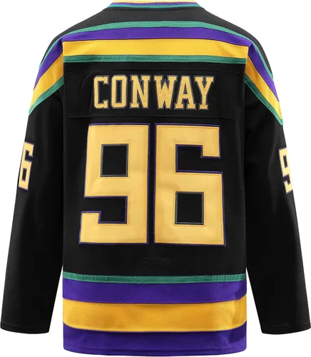 Miniatura 2 de Mighty Ducks Jersey, 96 Conway Jersey, 66 Bombay 33 Goldberg 99 Banks Jersey, camiseta de hockey sobre hielo de película, broidery y costuras