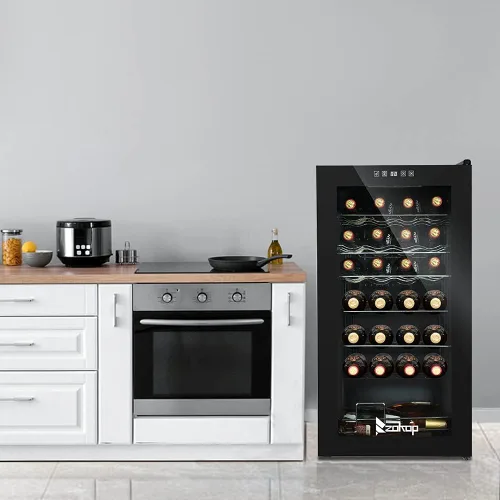 Miniatura 9 de Winado Refrigerador de vino con compresor de 28 botellas con temperatura ajustable, mini refrigerador de vino compacto independiente con control