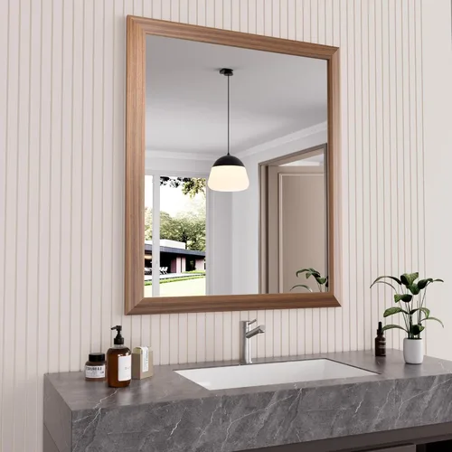 Miniatura 132 de Amorho Espejo de Baño Negro, Espejos de Pared de 24x30 Pulgadas con Marco de Metal Grueso para Sobre el Fregadero, Dormitorio, Sala de Estar