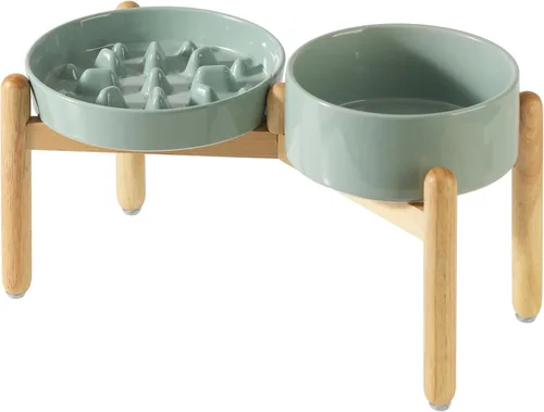 Miniatura 44 de Havniva Tazón de cerámica de 0.9 tazas para perros de alimentación lenta para perros pequeños, alimentador lento para mascotas de 6.1 pulgadas, 1 x