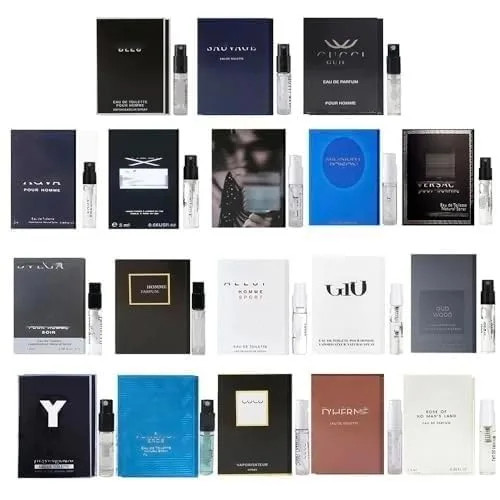 Juego de muestras de perfumes para hombre, 12 piezas, muestras de colonia para hombres, muestras de fragancias de diseñador, marcas populares,