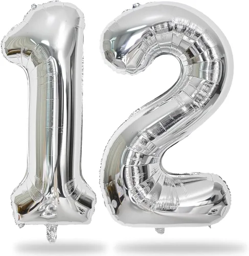 Miniatura 52 de Globos morado pastel de número 12, 40 pulgadas, globos gigantes de aluminio, de mylar, número 1 y 2, para niñas de 12 años, globos lilas