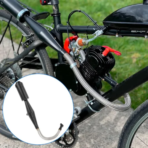 Miniatura 3 de YOXUFA Silenciador de escape flexible de 2 tiempos + kit ajustador tensor de cadena para 49 cc, 60 cc, 66 cc, 80 cc, 100 cc, bicicleta motorizada