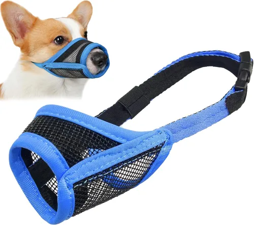 Miniatura 20 de LUCKYPAW Bozal para perro, bozal de malla para perros pequeños, medianos y grandes, cubierta suave para la boca del perro para evitar que muerdan