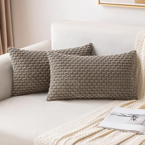 Miniatura 48 de MIULEE - Paquete de 2 fundas de cojín decorativas, modernas y boho, de terciopelo, con textura a rayas, para sofá, cama, sala de estar, decoración