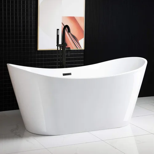 WOODBRIDGE BTA1515-MB-Dren&O Bañera, negro mate Mate negro