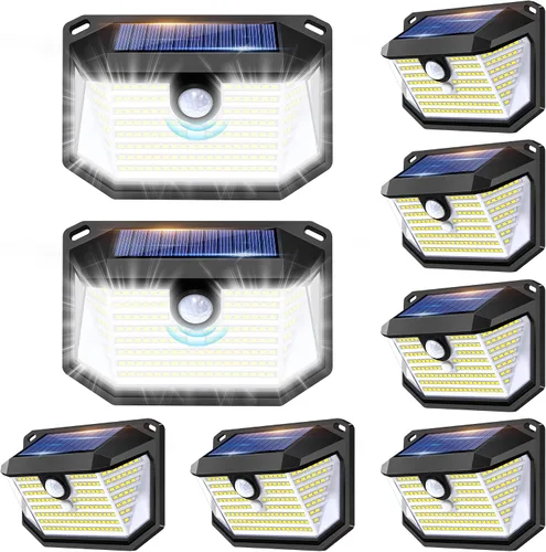 Miniatura 8 de Luces solares con sensor de movimiento para exteriores, 178 LED impermeables IP65, luz de seguridad montada en la pared con 3 modos, gran angular