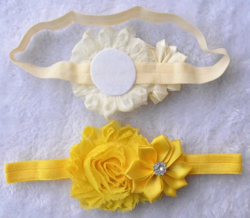 Miniatura 5 de Qandsweet vincha con flor cruzada e incrustaciones de estrás, para fotografías, para niña, 3-24 meses Paquete de 10 3.5x2.3