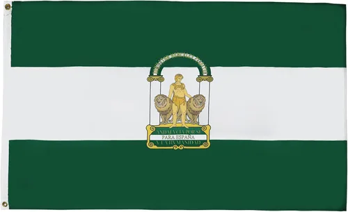 AZ FLAG - Bandera de Andalucía - 2x3 pies - Cartel de la Región Española de Andalucía de Poliéster 100D con dos ojales metálicos - Resistente a la