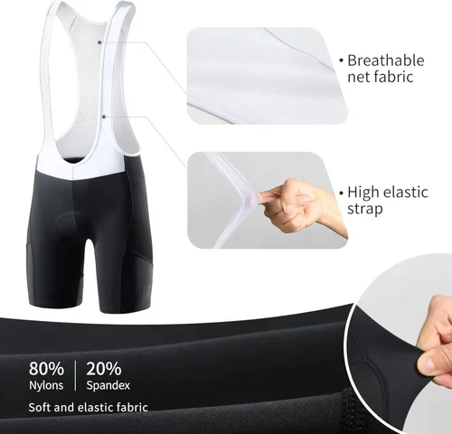 Miniatura 3 de Santic Pantalones cortos de ciclismo para hombre, acolchado 4D, transpirable, para ciclismo de carretera, ciclismo, ciclismo, ciclismo, gel de viaje