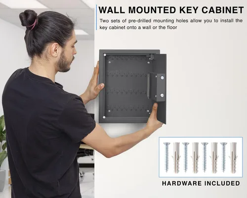 Miniatura 4 de DuraBox Armario de 40 llaves con cerradura digital, caja fuerte para llaves electrónicas, caja de seguridad de acero con ranura para caídas