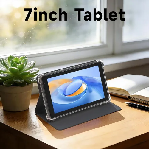 Miniatura 2 de WUIUHOU Tablet Android 14 de 7 pulgadas, tablet con funda, 8 GB de RAM (3 GB+5 GB extendido) y 32 GB de ROM, batería de 3000 mAh, cámara doble