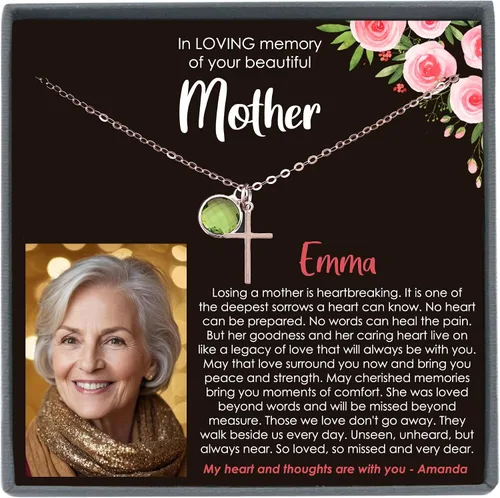 Miniatura 51 de Be Wished Regalos de condolencias por la pérdida de la madre, regalos conmemorativos llenos de oro para la pérdida de mamá, regalos de duelo, collar