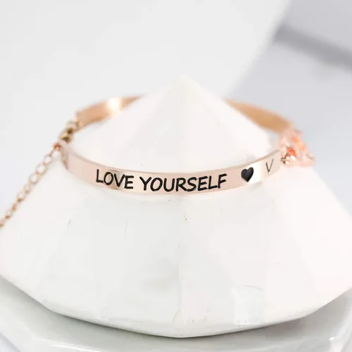 Miniatura 3 de G-Ahora Kpop BT Bangtan Boys Bracelet to Love Yourself Army Never Mind Charm Bracelet Inspirational Gift BT Lover Fans Jewelry Gift for BT Fans Girl