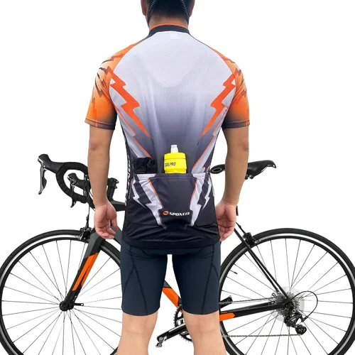 Miniatura 27 de sponeed - Jerséis de ciclismo para hombre, tops, camisas de ciclismo, manga corta, atuendo de ciclismo, chaqueta de ciclismo de cierre completo