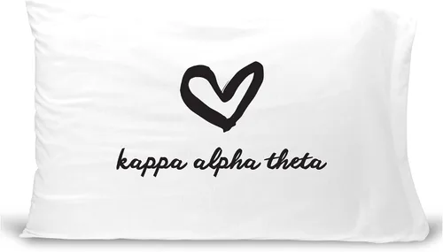 Miniatura 22 de sockprints Funda de almohada Alpha Chi Omega - Nombre de la hermandad con diseño de corazón. Funda de almohada 100% algodón tamaño estándar 20 x 30