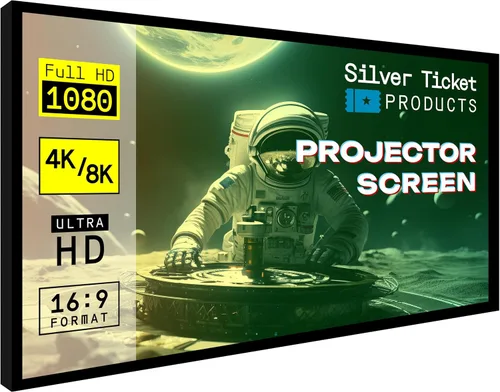 Productos Silver Ticket - Serie STR, estructura fija para cine en casa de 6 piezas, pantalla de proyección de 4K / 8K Ultra HD, HDTV, HDR y 3D