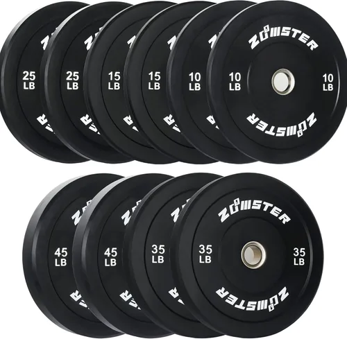 Miniatura 16 de Placa de Parachoques Olímpica Placa de Peso con Alto Rebote Placa de Peso con Inserción de Acero para Entrenamiento de Fuerza y Levantamiento