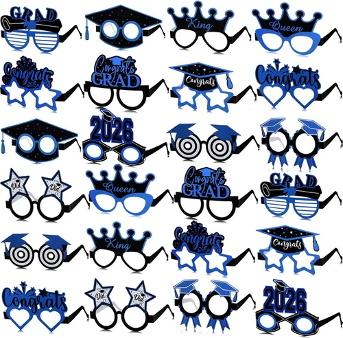Miniatura 8 de Sabary 24 lentes de graduación de oro negro 2026 para la clase de 2026, accesorios para cabina de fotos de graduación, gafas de sol de graduación