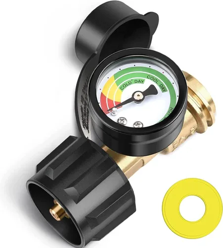 GasXpert Medidor de tanque de propano, medidor de parrilla de gas para tanque de propano de 5 a 40 libras, escala de 3 temperaturas, color y