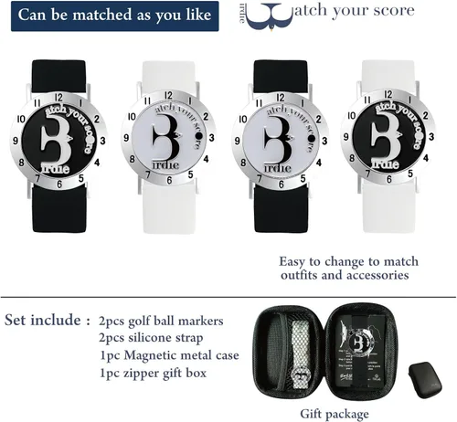Miniatura 5 de Marcador de pelota de golf con pulsera de contador de trazos de golf, marcador de pelota Birdie, accesorios de golf para hombres y mujeres, regalos