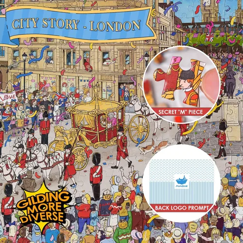 Miniatura 3 de MOMIBOOK Rompecabezas para adultos de 1000 piezas de City Story New - Londres, imagen de pintura Difícil desafiante difícil difícil imposible