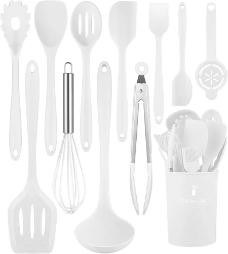 Miniatura 11 de Juego de utensilios de cocina, 12 piezas de utensilios de cocina de silicona (apto para lavavajillas), juego de espátulas resistentes al calor