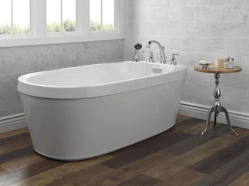 Miniatura 2 de Delta Woodhurst - Grifo de bañera romana con ducha de mano, grifo de bañera cromado para montaje en cubierta, cromado T4732
