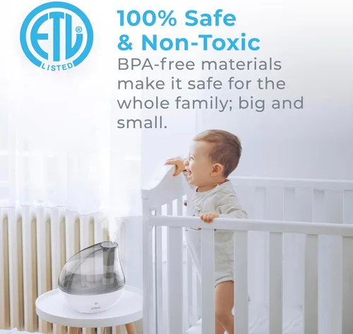 Miniatura 6 de MistAire humidificador ultrasónico de vapor frío. Unidad humidificadora premium con funcionamiento silencioso y función de luz nocturna