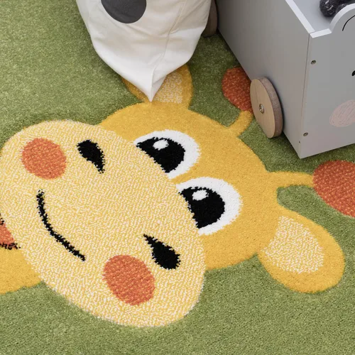 Miniatura 3 de Paco Home Alfombra verde para niños con animales de la selva para la habitación de los niños, tamaño: 3 pies 11 pulgadas x 5 pies 7 pulgadas