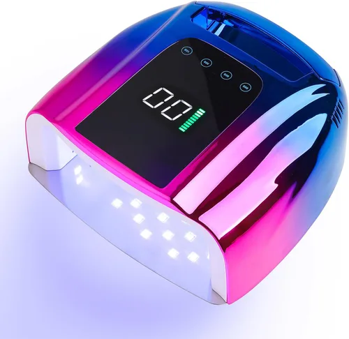 Miniatura 8 de Lámpara de uñas LED UV recargable, secadora de uñas inalámbrica de 96 W, luz de curado de esmalte de uñas de gel UV inalámbrico con 42 cuentas LCD