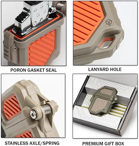 Miniatura 4 de Thyrm PyroVault 2.0 - Armadura de encendedor compatible con insertos Zippo, para protección, menos evaporación y retención, fabricado en los Estados