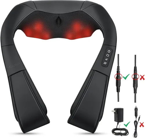 Miniatura 2 de Medcursor - Masajeador de Cuello, Masajeador Eléctrico Portátil para Cuello y Espalda con Calor, Almohada de Amasamiento 3D de Tejido Profundo