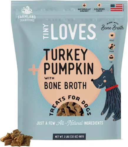 Miniatura 6 de Farmland Traditions Tiny Loves Premios de Entrenamiento de Cecina para Perros con Caldo de Huesos (Carne de Res, 32 oz.)